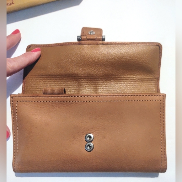 Vtg Fossil Trifold Clutch Long Wallet Checkbook - Picture 11 of 16